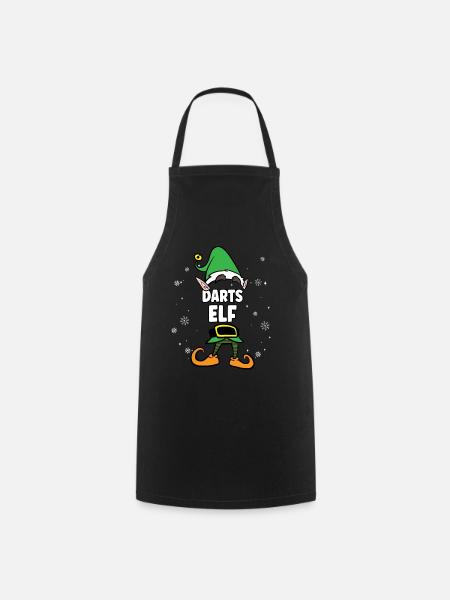 Darts Elf Partnerlook Weihnachten - Kochschürze - Schwarz