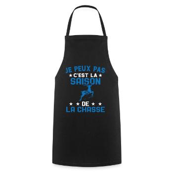 C'est La Saison De La Chasse Humour Chasseur - Tablier de cuisine - noir - Devant - AI Model Male 185 dark (185cm)