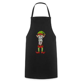 Opa Elf Partnerlook Weihnachten - Kochschürze - Schwarz - Vorne - AI Model Male 185 dark (185cm)