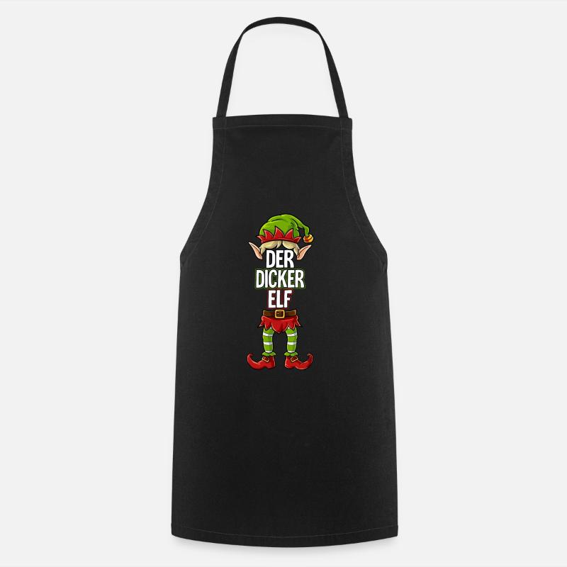Dicker Elf Partnerlook Weihnachten - Kochschürze - Schwarz