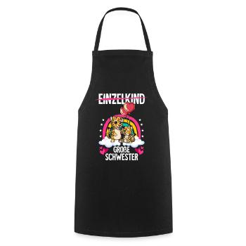 Ich werde Große Schwester Leoparden - Kochschürze - Schwarz - Vorne - AI Model Male 185 dark (185cm)