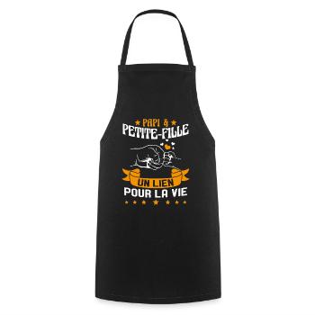 Papi & Petite Fille Grand Père Papy Cadeau - Tablier de cuisine - noir - Devant - AI Model Male 185 dark (185cm)