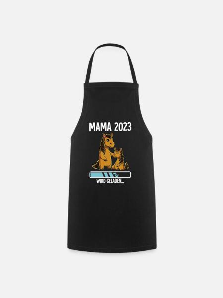 Werdende Mama 2023 - Kochschürze - Schwarz
