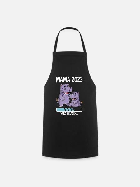 Werdende Mama 2023 - Kochschürze - Schwarz