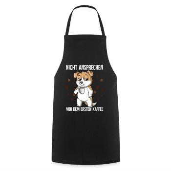 Nicht Ansprechen Vor Dem Ersten Kaffee Hund - Kochschürze - Schwarz - Vorne - AI Model Male 185 dark (185cm)