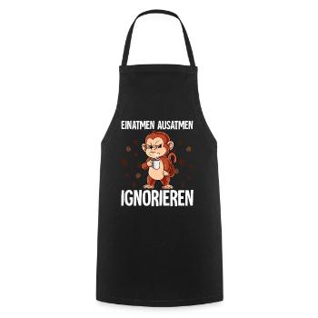 Einatmen Ausatmen Ignorieren Kaffee Affe - Kochschürze - Schwarz - Vorne - AI Model Male 185 dark (185cm)