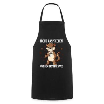 Nicht Ansprechen Vor Dem Ersten Kaffee Otter - Kochschürze - Schwarz - Vorne - AI Model Male 185 dark (185cm)