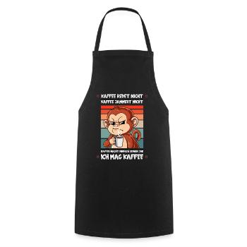 Kaffee Redet Nicht Kaffee Jammert Nicht Affe - Kochschürze - Schwarz - Vorne - AI Model Male 185 dark (185cm)