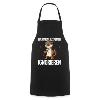 Einatmen Ausatmen Ignorieren Kaffee Otter - Kochschürze - Schwarz - Vorne - AI Model Male 185 dark (185cm)