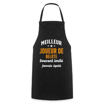 Jamais égalé meilleur Joueur de Belote Cadeau - Tablier de cuisine - noir - Devant - AI Model Male 185 dark (185cm)