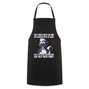 Fass mein Kaffee an und ich klatsch dich Kaffee - Kochschürze - Schwarz - Vorne - AI Model Male 185 dark (185cm)