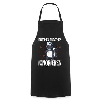Einatmen Ausatmen Ignorieren Kaffee Stinktier - Kochschürze - Schwarz - Vorne - AI Model Male 185 dark (185cm)