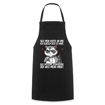 Fass mein Kaffee an und ich klatsch dich Kaffee - Kochschürze - Schwarz - Vorne - AI Model Male 185 dark (185cm)