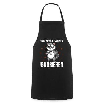 Einatmen Ausatmen Ignorieren Kaffee Waschbär - Kochschürze - Schwarz - Vorne - AI Model Male 185 dark (185cm)