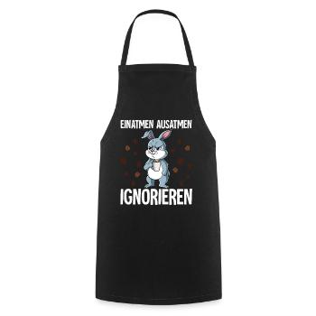 Einatmen Ausatmen Ignorieren Kaffee Hase - Kochschürze - Schwarz - Vorne - AI Model Male 185 dark (185cm)