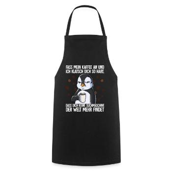 Fass mein Kaffee an und ich klatsch dich Kaffee - Kochschürze - Schwarz - Vorne - AI Model Male 185 dark (185cm)