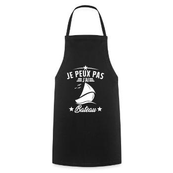 I can't I have Boat Humor Gift - Cooking Apron - black - Front - AI Model Male 185 dark (185cm)
