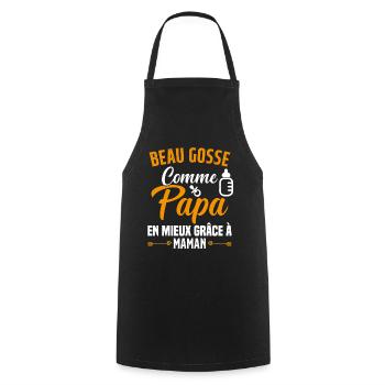 Beau Gosse Comme Papa Cadeau Maman Body Enceinte - Tablier de cuisine - noir - Devant - AI Model Male 185 dark (185cm)
