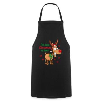 Noël est là Renne Noël est là - Tablier de cuisine - noir - Devant - AI Model Male 185 dark (185cm)