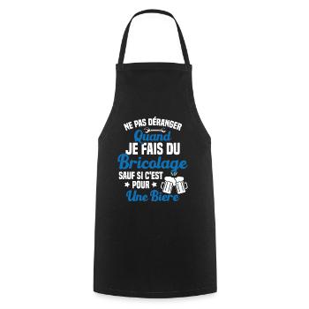 Ne pas déranger quand je fais du bricolage Humour - Tablier de cuisine - noir - Devant - AI Model Male 185 dark (185cm)