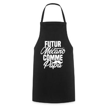 Futur mécano comme papa Cadeau futur mécano - Tablier de cuisine - noir - Devant - AI Model Male 185 dark (185cm)