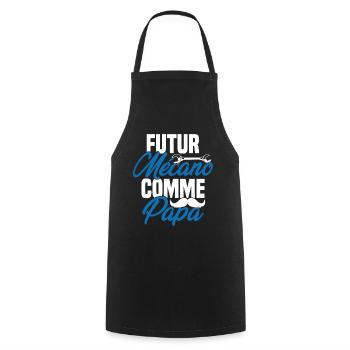 Futur mécano comme papa Cadeau futur mécano - Tablier de cuisine - noir - Devant - AI Model Male 185 dark (185cm)