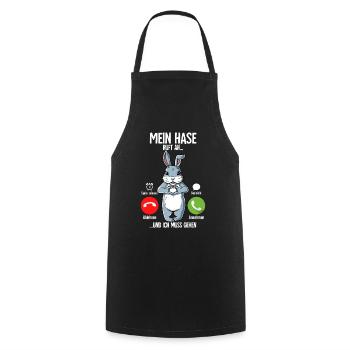 Mein Hase Ruft An - Kochschürze - Schwarz - Vorne - AI Model Male 185 dark (185cm)