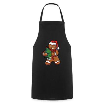 Vintage Lebkuchen - Kochschürze - Schwarz - Vorne - AI Model Male 185 dark (185cm)