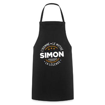 Simon L'Homme Le Mythe La Légende Cadeau Humour - Tablier de cuisine - noir - Devant - AI Model Male 185 dark (185cm)