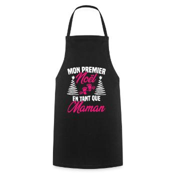 Mon Premier Noël en Tant que Maman - Tablier de cuisine - noir - Devant - AI Model Male 185 dark (185cm)