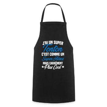 J'ai un super tonton mais carrément plus cool - Tablier de cuisine - noir - Devant - AI Model Male 185 dark (185cm)