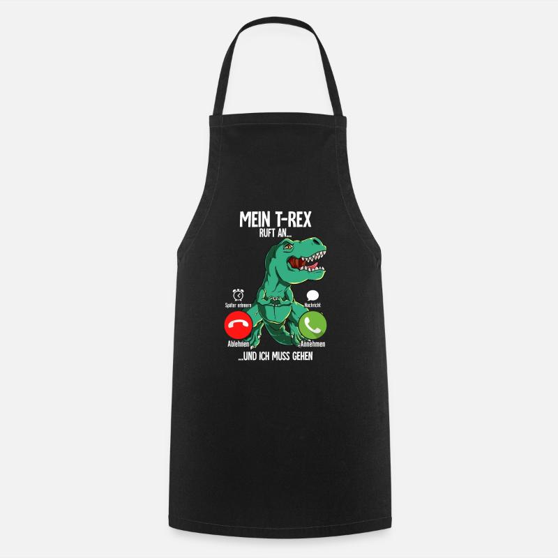 Mein T-rex Ruft An - Kochschürze - Schwarz