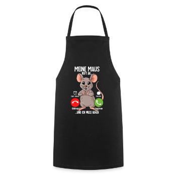 Mein Maus Ruft An - Kochschürze - Schwarz - Vorne - AI Model Male 185 dark (185cm)