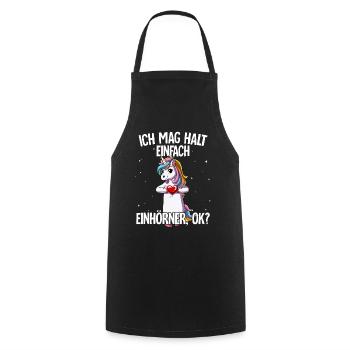 Ich mag halt einfach Einhörner - Kochschürze - Schwarz - Vorne - AI Model Male 185 dark (185cm)