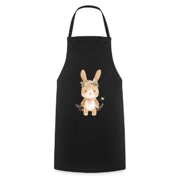 Niedlicher Hase - Kochschürze - Schwarz - Vorne - AI Model Male 185 dark (185cm)