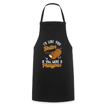Ornithorynque Humour Je t’aimerais mieux si tu étais un - Tablier de cuisine - noir - Devant - AI Model Male 185 dark (185cm)