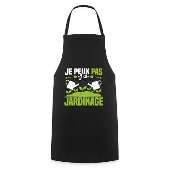 Je Peux Pas J'ai Jardinage Jardinier Humour Cadeau - Tablier de cuisine - noir - Devant - AI Model Male 185 dark (185cm)