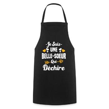 Je Suis Une Belle Soeur Qui Déchire - Tablier de cuisine - noir - Devant - AI Model Male 185 dark (185cm)