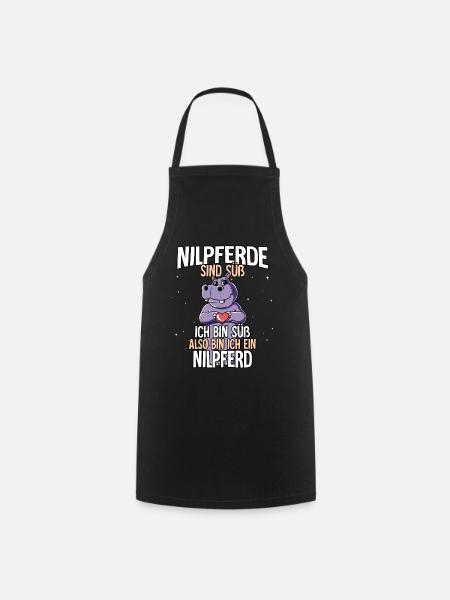 Nilpferde Sind Süß Nilpferd - Kochschürze - Schwarz