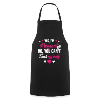 Je suis enceinte touchez pas mon ventre - Tablier de cuisine - noir - Devant - AI Model Male 185 dark (185cm)