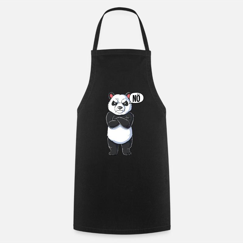Panda Nö - Kochschürze - Schwarz