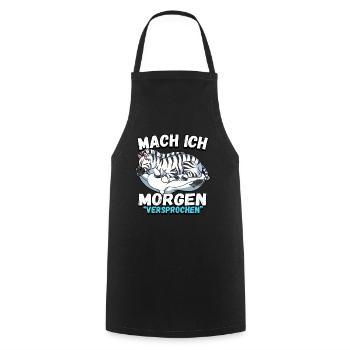 Mach Ich Morgen Versprochen Zebra - Kochschürze - Schwarz - Vorne - AI Model Male 185 dark (185cm)