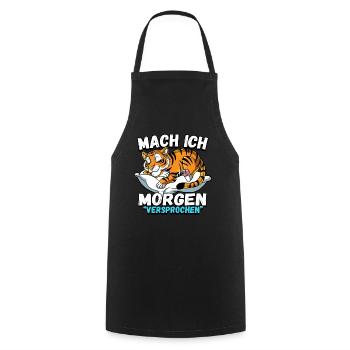 Mach Ich Morgen Versprochen Tiger - Kochschürze - Schwarz - Vorne - AI Model Male 185 dark (185cm)