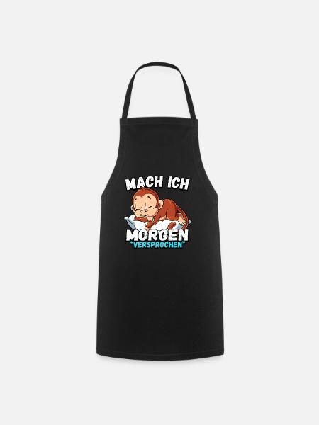 Mach Ich Morgen Versprochen Affe - Kochschürze - Schwarz
