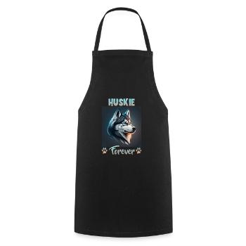 Hunde Spruch Huskie Design für Hundeliebhaber - Kochschürze - Schwarz - Vorne - AI Model Male 185 dark (185cm)
