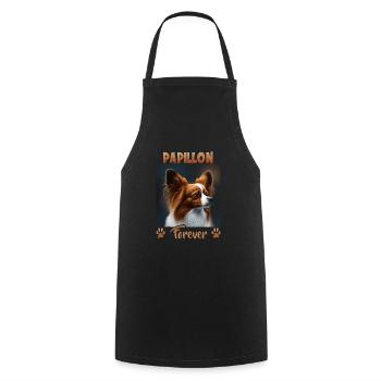 Dog Saying Papillon Design for Dog Lovers - Cooking Apron - black - Front - AI Model Male 185 dark (185cm)