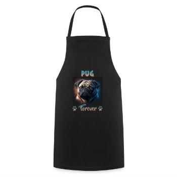 Dog Saying Pug Design for Dog Lovers - Cooking Apron - black - Front - AI Model Male 185 dark (185cm)