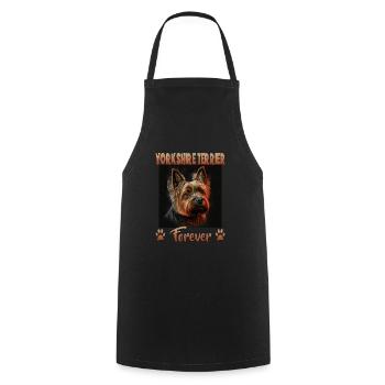 Dog Saying Yorkshire Terrier Design pour - Tablier de cuisine - noir - Devant - AI Model Male 185 dark (185cm)