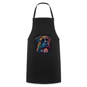 Dog Saying Boxer Design for Dog Lovers - Cooking Apron - black - Front - AI Model Male 185 dark (185cm)