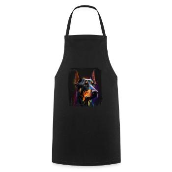 Dog saying Doberman design pour les amoureux des chiens - Tablier de cuisine - noir - Devant - AI Model Male 185 dark (185cm)